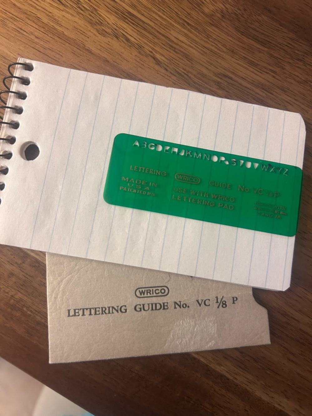 Wrico Green Lettering Guide Template - Precision Stencil for Lettering